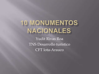 Yudit Rivas Roa
TNS Desarrollo turístico
  CFT lota-Arauco
 