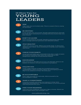 10 More Tips for Young Leaders