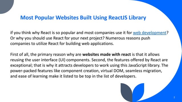 10 Most Popular Websites Built Using ReactJS Library | PPT