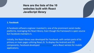10 Most Popular Websites Built Using ReactJS Library | PPT