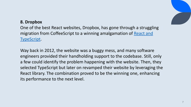 10 Most Popular Websites Built Using ReactJS Library | PPT