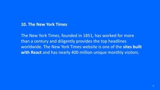 10 Most Popular Websites Built Using ReactJS Library | PPT