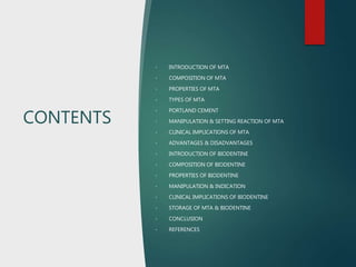 Mta Rsetting Reaction MTA and Biodentin | PPTX