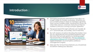 10 Must-Have Features in Top Employee Attendance Software for US ...