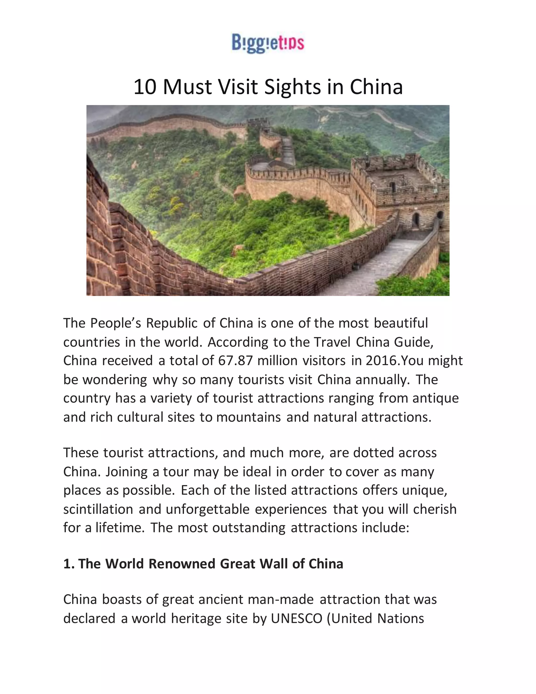 10 must visit sights in china | PDF