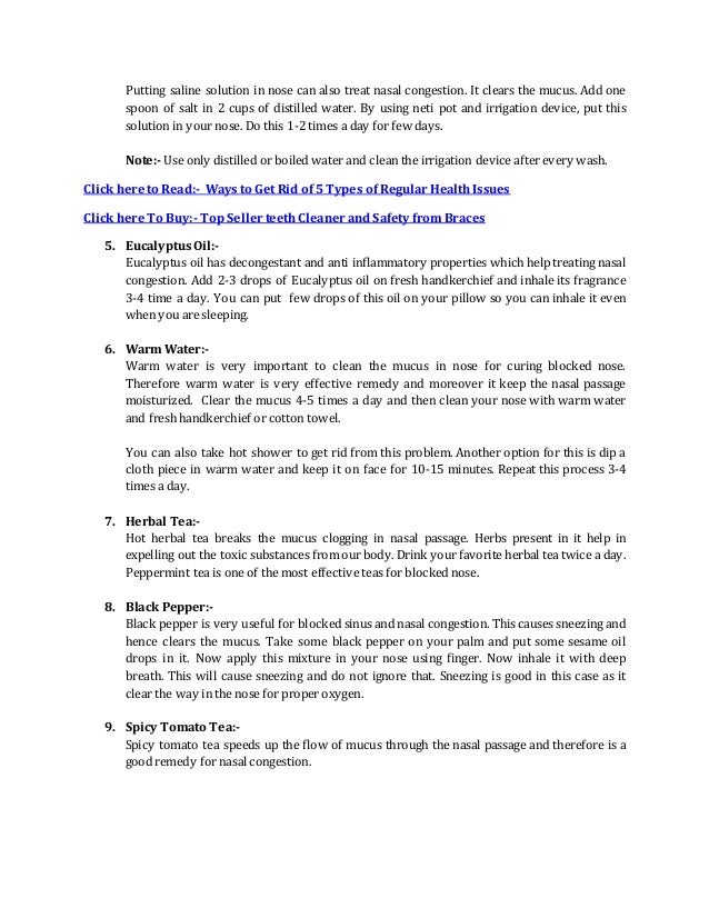 home remedies for blocked nose