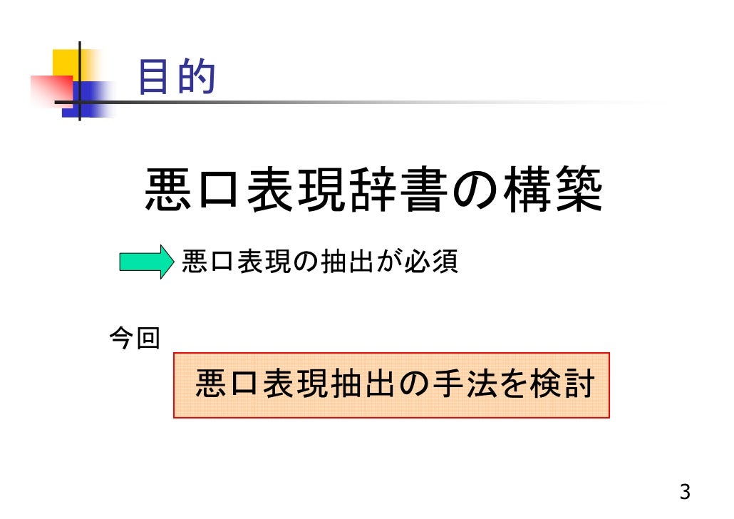 ２ちゃんねるを対象とした悪口表現の抽出