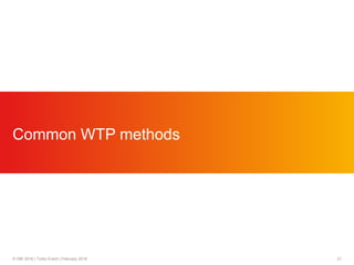 21© GfK 2016 | Turbo Event | February 2016
Common WTP methods