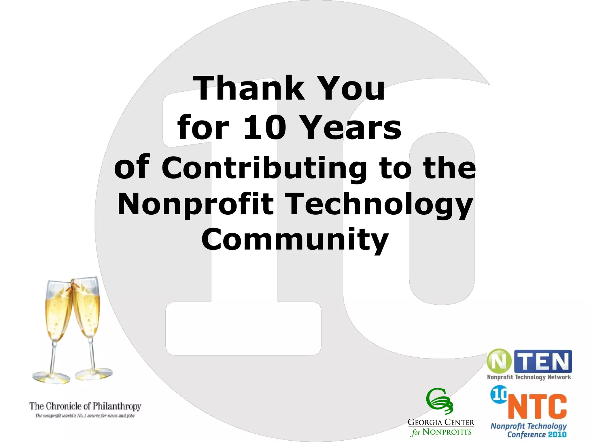 Thank You for 10 Years of Contributing to the Nonprofit Technology Community