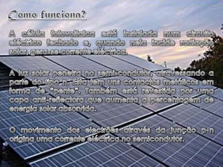 Exemplos da utilização dos colectores solaresColector solar utilizado no aquecimento de água e do ambiente da casa.Podem ser usados também para o aquecimento de água da pisicna.