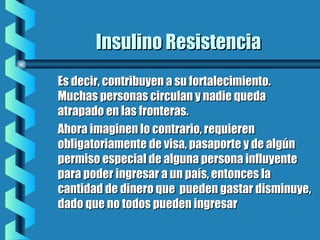 Insulino ResistenciaInsulino Resistencia
Es decir, contribuyen a su fortalecimiento.Es decir, contribuyen a su fortalecimiento.
Muchas personas circulan y nadie quedaMuchas personas circulan y nadie queda
atrapado en las fronteras.atrapado en las fronteras.
Ahora imaginen lo contrario, requierenAhora imaginen lo contrario, requieren
obligatoriamente de visa, pasaporte y de algúnobligatoriamente de visa, pasaporte y de algún
permiso especial de alguna persona influyentepermiso especial de alguna persona influyente
para poder ingresar a un país, entonces lapara poder ingresar a un país, entonces la
cantidad de dinero que pueden gastar disminuye,cantidad de dinero que pueden gastar disminuye,
dado que no todos pueden ingresardado que no todos pueden ingresar
 