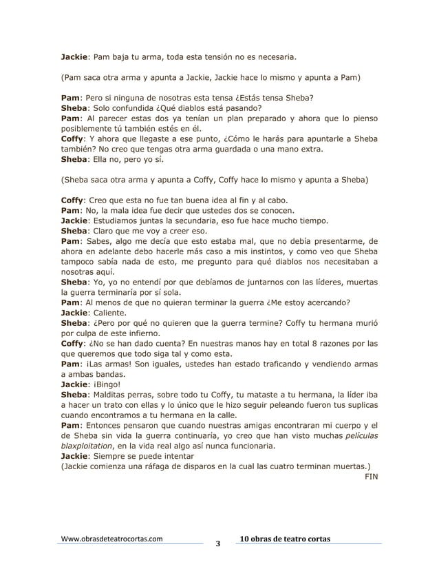 10 obras de teatro cortas alan rejon | PDF
