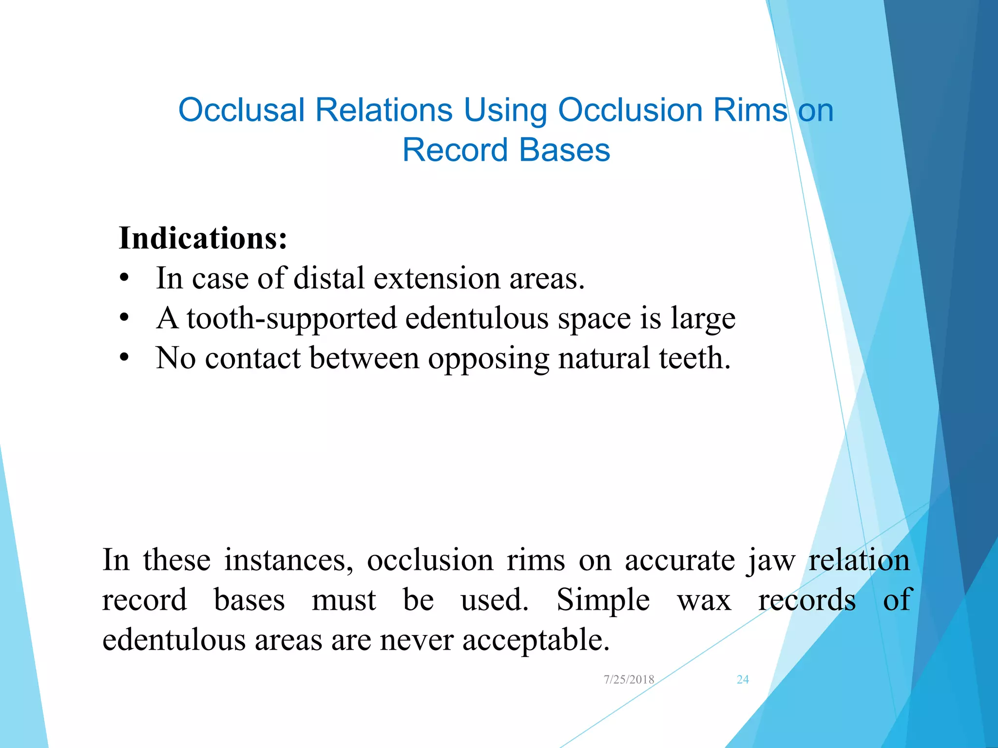 Occlusal Record Rpd occlusion in rpds | PPTX