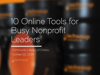10 Online Tools for Busy Nonprofit Leaders