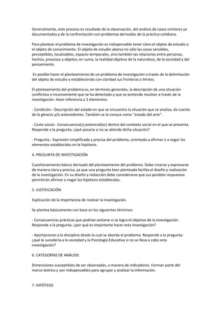 10 pasos para diseñar un proyecto de investigación | DOCX