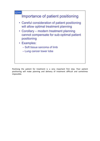 Patient set up and immobilisation in radiotherapy | PDF