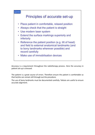 Patient set up and immobilisation in radiotherapy | PDF