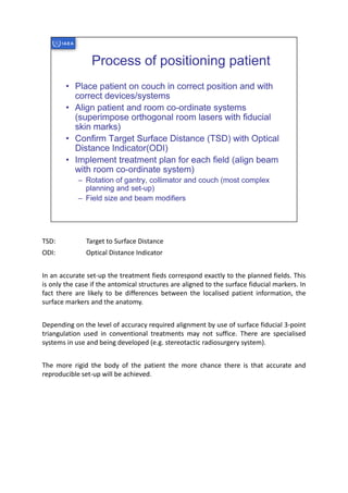 Patient set up and immobilisation in radiotherapy | PDF
