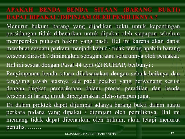Barang Bukti Bukan Alat Bukti Yang Sah Umm Press