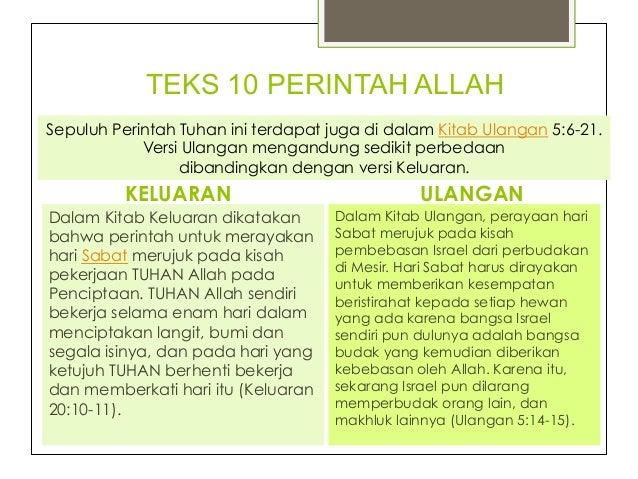 Perbedaan 10 Perintah Allah Kristen Dan Katolik Tips Membedakan
