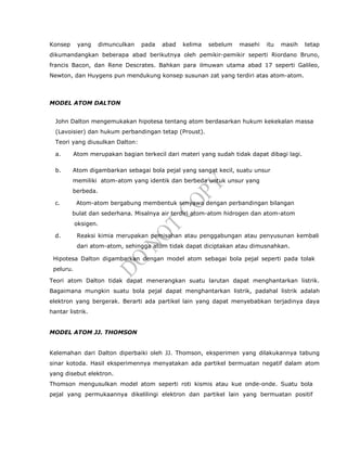10 Perkembangan Teori Atom | PDF