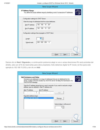 10 pg. instalar y configurar dhcp en windows server 2012 - solvetic | PDF