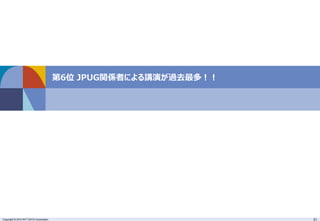 Copyright © 2015 NTT DATA Corporation 31
第6位 JPUG関係者による講演が過去最多！！
 