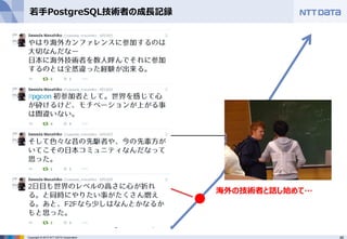 46Copyright © 2015 NTT DATA Corporation
若手PostgreSQL技術者の成長記録
海外の技術者と話し始めて…
 
