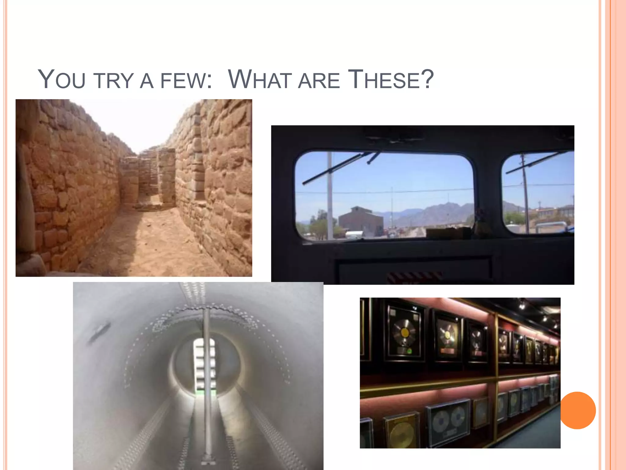 YOU TRY A FEW: WHAT ARE THESE?
 