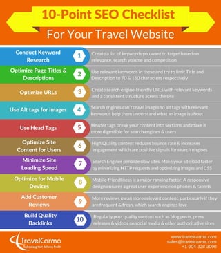10 Point SEO Checklist for your Travel Website