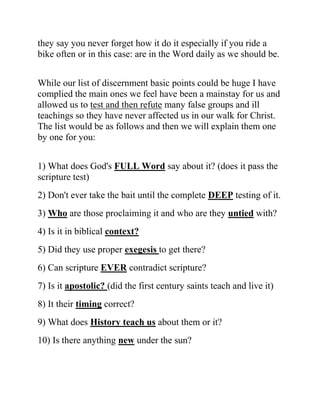 10 Points To Learn Biblical Discernment | DOCX