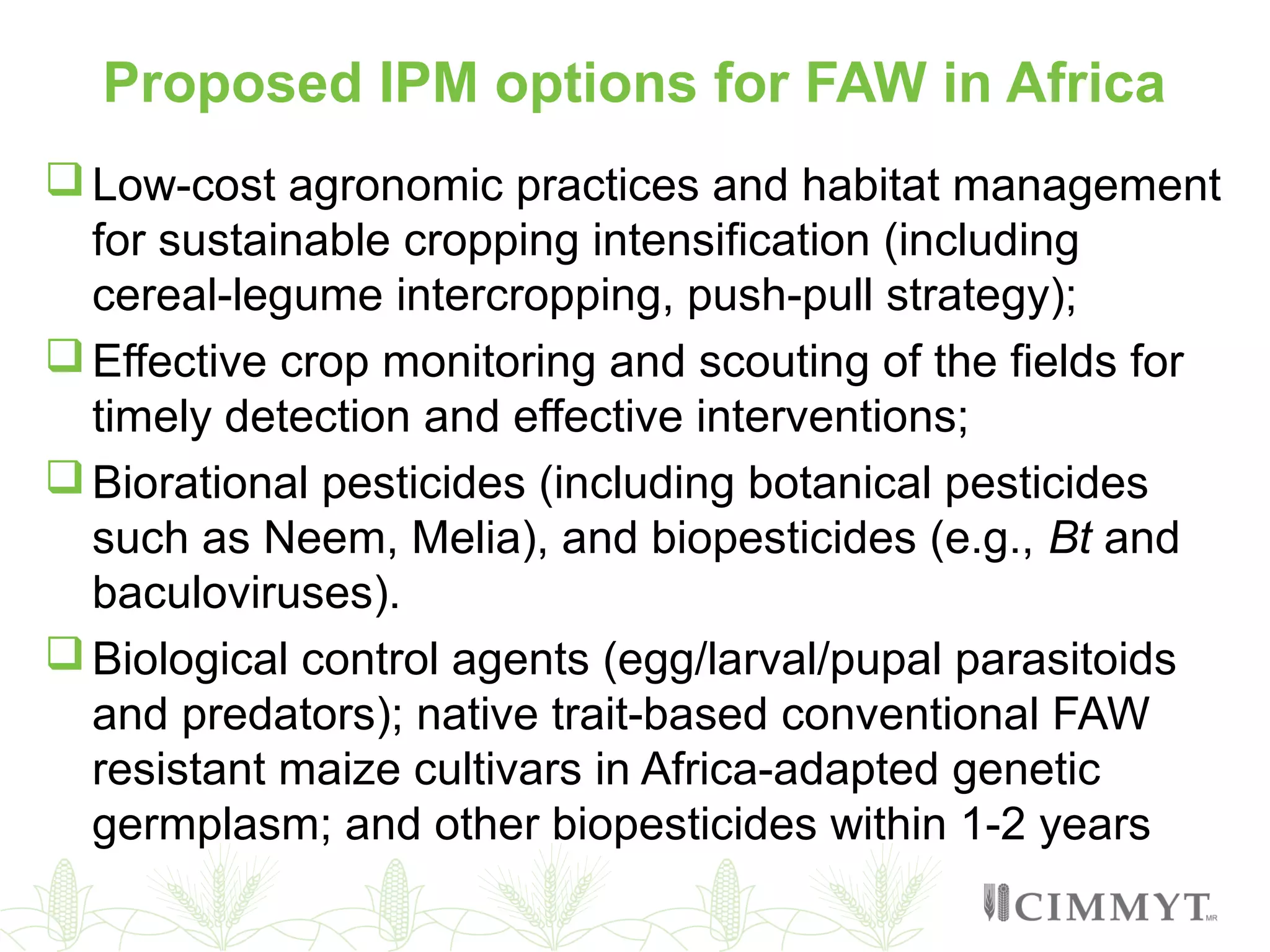 Tackling the Fall Armyworm Crisis in Africa through Accelerated ...