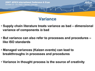 Variance Operations 10 Principles Of Ops Management | PPT