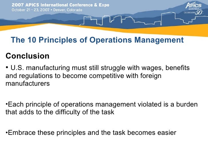 principles of operations management
