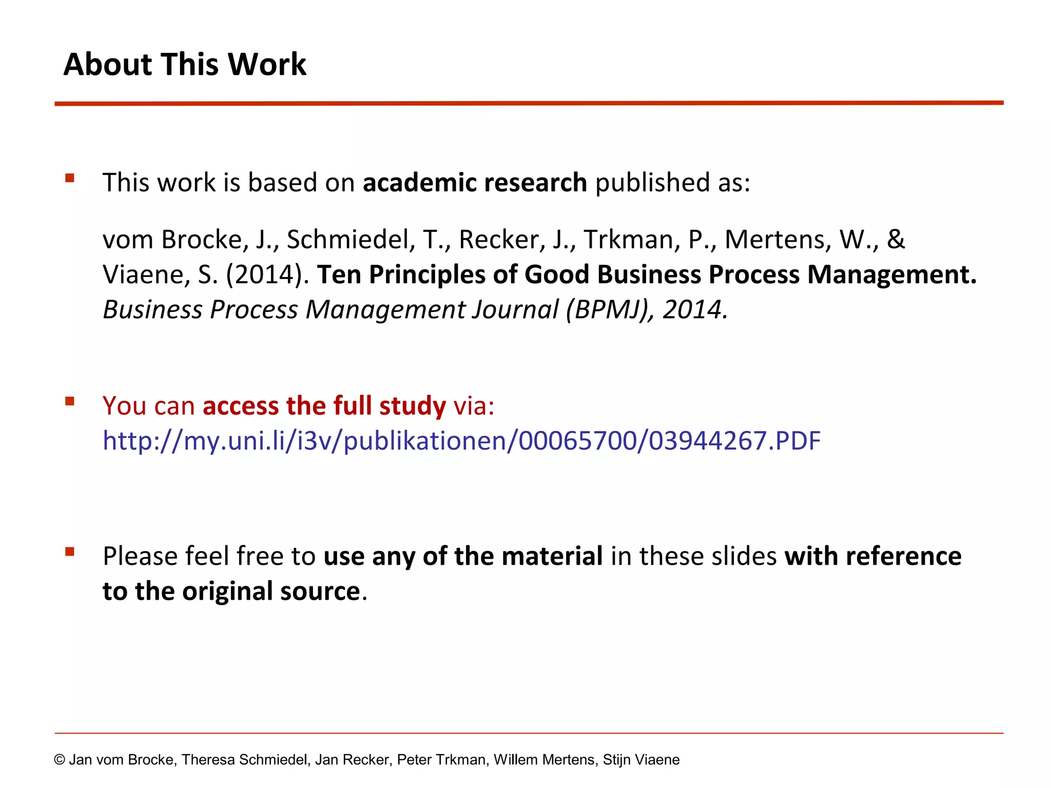 10 Principles of Good Business Process Management | PPT