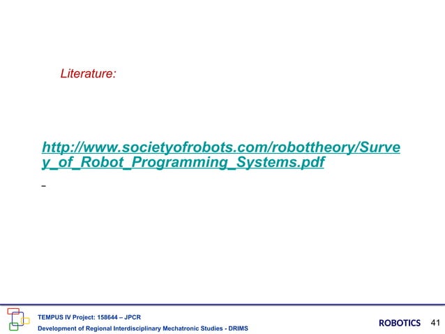Programming in Robotics understanding basics | PPT