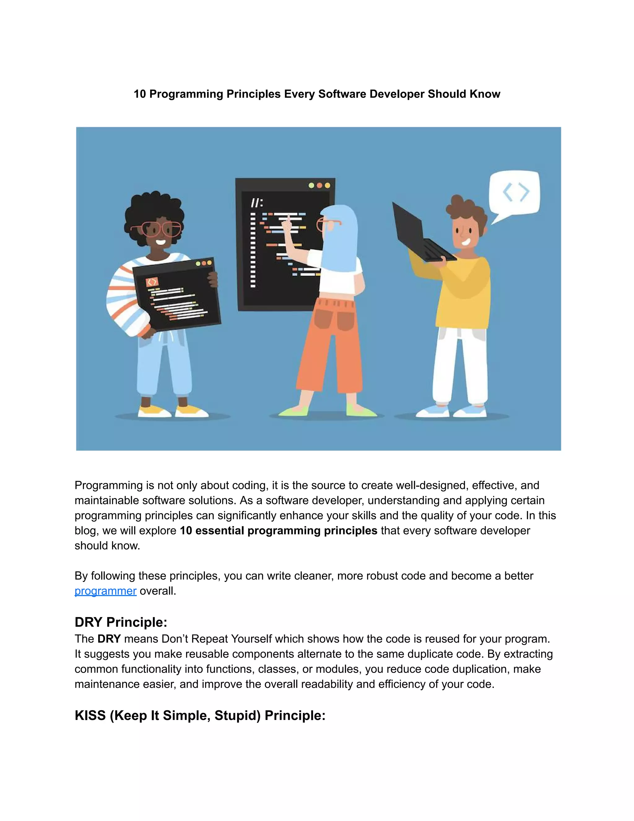 10 Programming Principles Every Software Developer Should Know Pdf 10 Programming Principles Every Software Developer Should Know Pdf
