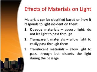 10 properties of light