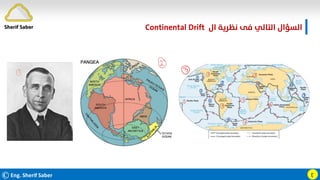 ©Eng. Sherif Saber
‫ال‬ ‫ﻧﻈﺮﻳﺔ‬ ‫ﻓﻰ‬ ‫اﻟﺘﺎﻟﻲ‬ ‫اﻟﺴﺆال‬
Continental Drift.
ӷ
Sherif Saber
 