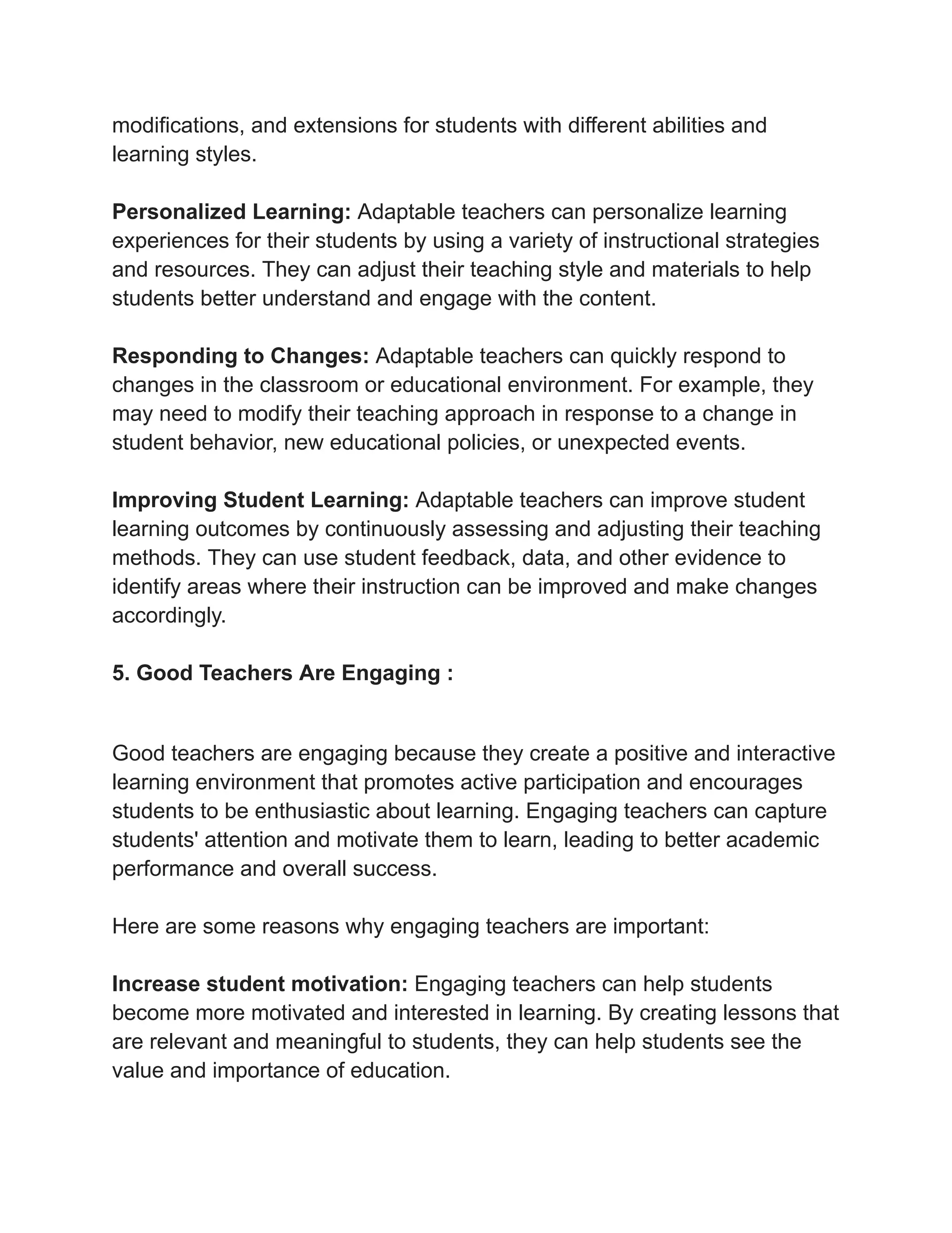 10 Qualities of a Good Teacher | PDF