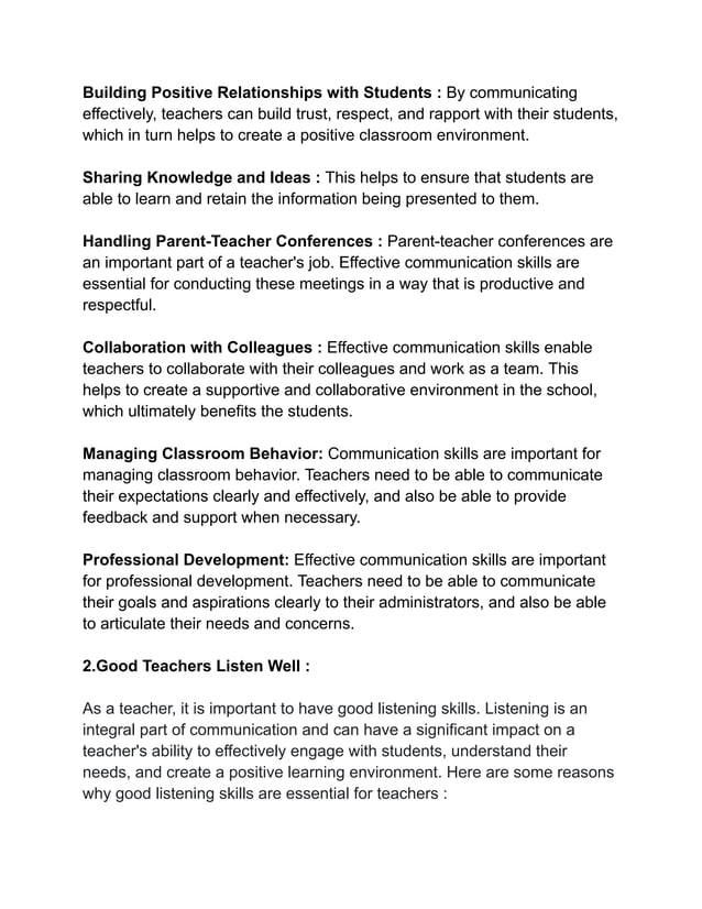 10 Qualities of a Good Teacher | PDF