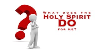 W h a t d o e s t h e
Holy Spirit
dof o r m e ?
 