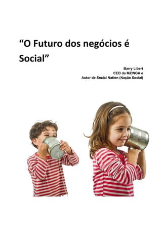 4    Qual objetivo buscar fazendo marketing nas redes sociais?


Eu entendo que você quer aumentar suas vendas,aumentar o faturamento. De cada 10
empresários, 11 dizem isso. Eu sei.
Nós vamos chegar lá através de:

Relacionamento com o cliente


O que lhe interessa mais?Vender uma vez para uma pessoa nova ou vender várias
vezes para as mesmas pessoas? Se você optou pela segunda opção, só conseguirá
isso com relacionamento com o cliente.


E como eu faço isso nas redes sociais? - você pergunta.

Através de conteúdo útil, do tipo que o cliente pensa “Vou entrar no Facebook pra ver o
que tem de novo na (nome_da_sua_empresa)”.
Não incomode ele no Facebook com anúncios e publicidade. Lá não é lugar para isso. As
pessoas entram no Facebook para relaxar e descobrir novidades! Dê novidades à
elas!

E qual é a primeira coisa que alguém faz ao saber de uma novidade? Fala para os
amigos!Através do boca-a-boca dos clientes mais pessoas virão conhecer sua empresa. E
é assim que você terá ao longo do tempo milhares de clientes fiéis e engajados com sua
marca.
 