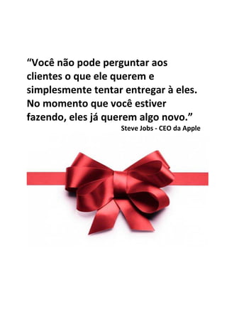 1    As redes sociais são uma boa para minha empresa?

Se você vende para pessoas físicas (consumidor em geral)....
As redes sociais são perfeitas para você !

As decisões de compra das pessoas são mais simples, muitas vezes movidas por
expectativas ou sentimentos. São mais emocionais do que racionais, se apegando fácil
com as marcas. Pense em um cachorrinho que se você dar carinho, volta abanando o
rabinho!
Forneça conteúdo interessante pela rede e eles lhe serão todos ouvidos e chamarão
outros mais para ouvir.


Se você vende para pessoas jurídicas ( outras empresas)…..
As redes sociais são perfeitas para você! Sério!

As decisões de compra são pouco pautadas em emoções e muito mais racionais. Então o
comprador precisa de maior confiança e credibilidade para dizer “ Eu aceito”.O que
poderia fazer isso melhor do que relacionamento? Depois de uma semana recebendo
suas atualizações via Facebook já é o suficiente para ter um veredicto.

E quer saber do melhor? Esse pessoal do “setor de compras” não quer perder tempo
com pesquisa. Preço é menos importante que credibilidade. Se eles gostarem de fazer
negócio com você, não vão querer perder a comodidade de fazer pedidos via Facebook
para começar a fazer pesquisa por aí de novo.
 