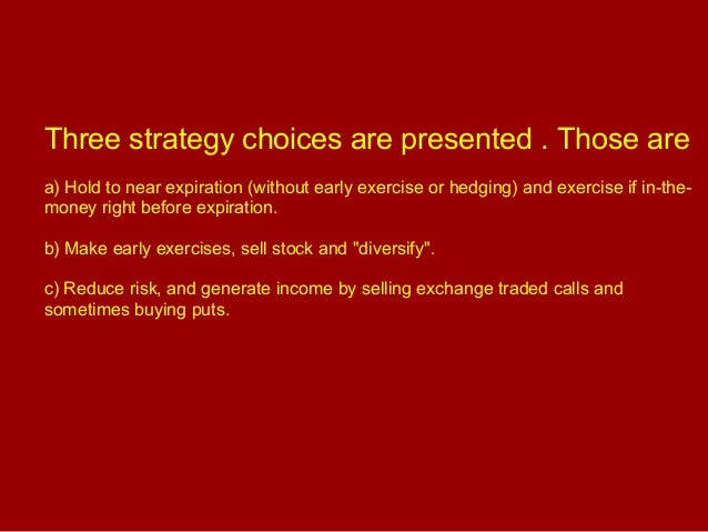 Employee stock options exercise and hold