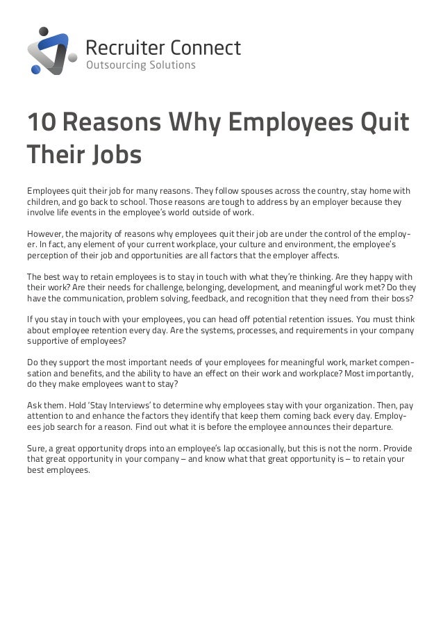 good reason to leave job