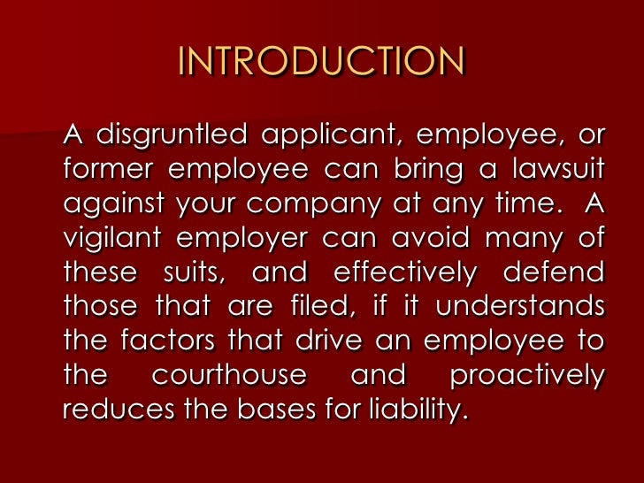 Top Ten Reasons Employees Sue Their Employer