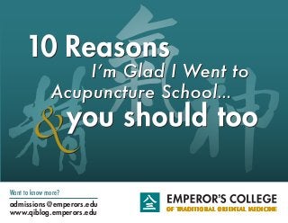 Want to know more?
admissions@emperors.edu
www.qiblog.emperors.edu
 