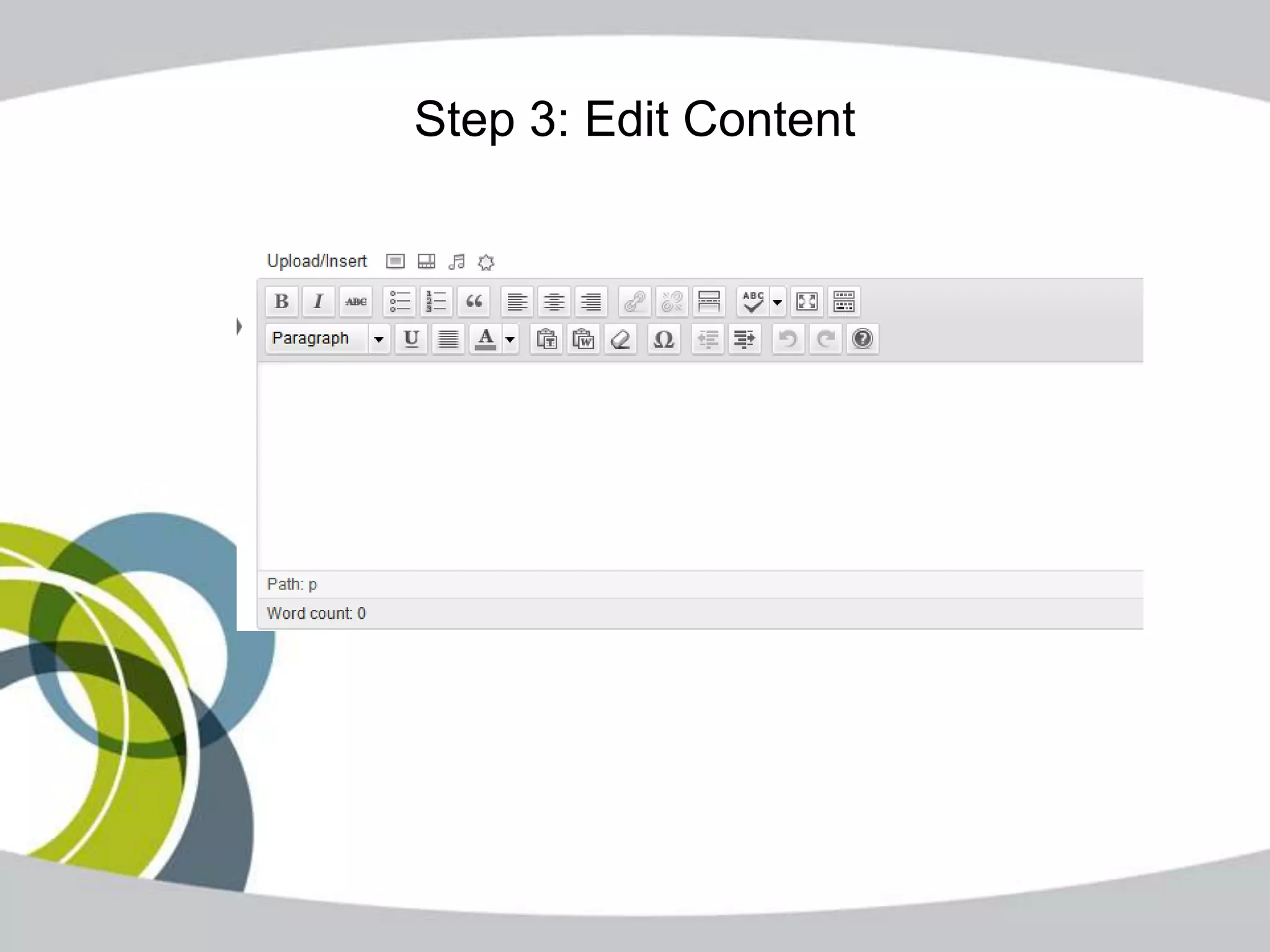Step 3: Edit Content
 