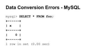 Who Uses MySQL?
● Facebook
● FriendFeed
● Quora
● Flickr
● Second Life
 